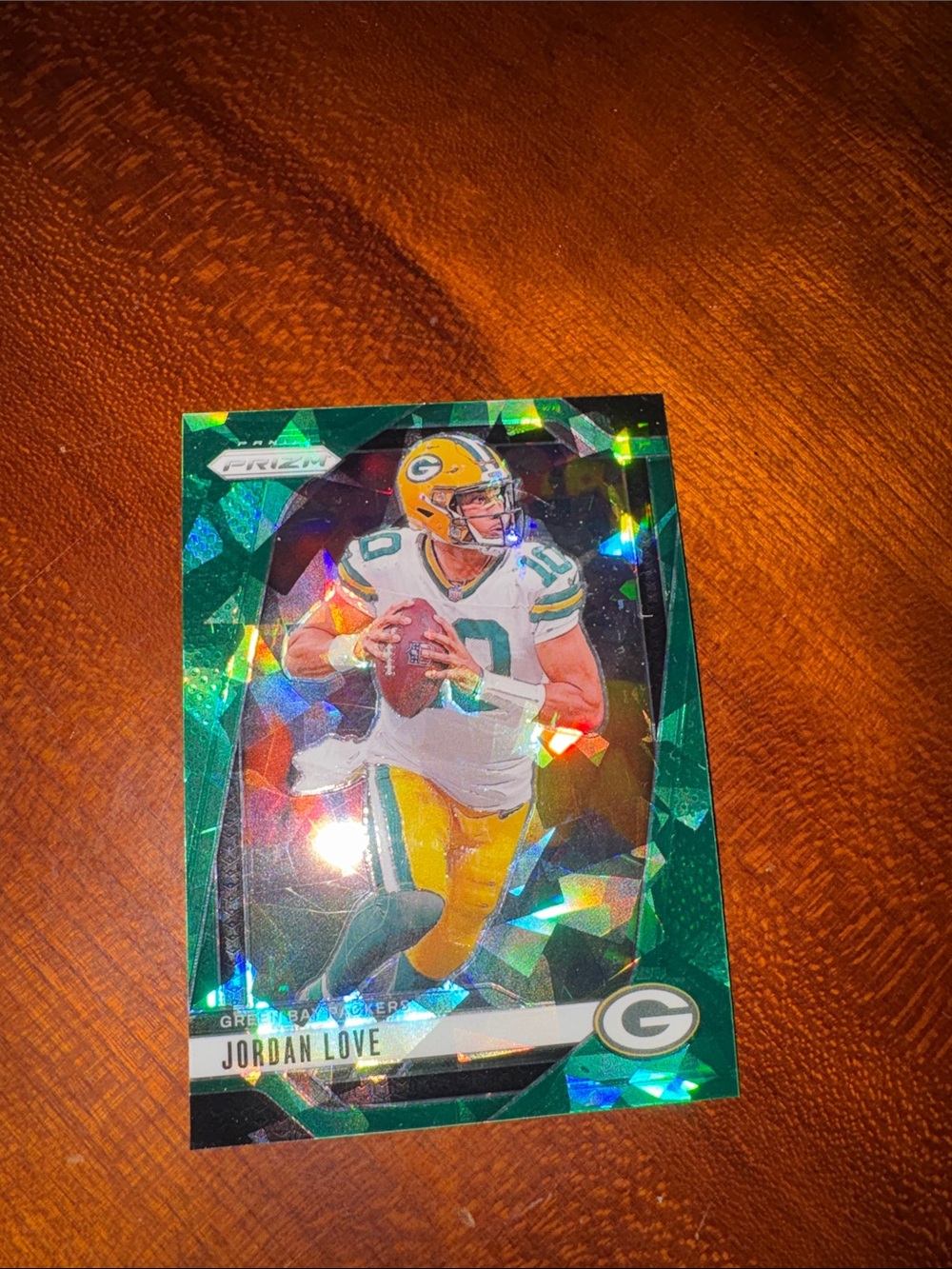 Panini Green and Yellow Jordan Love Prizm Football Card